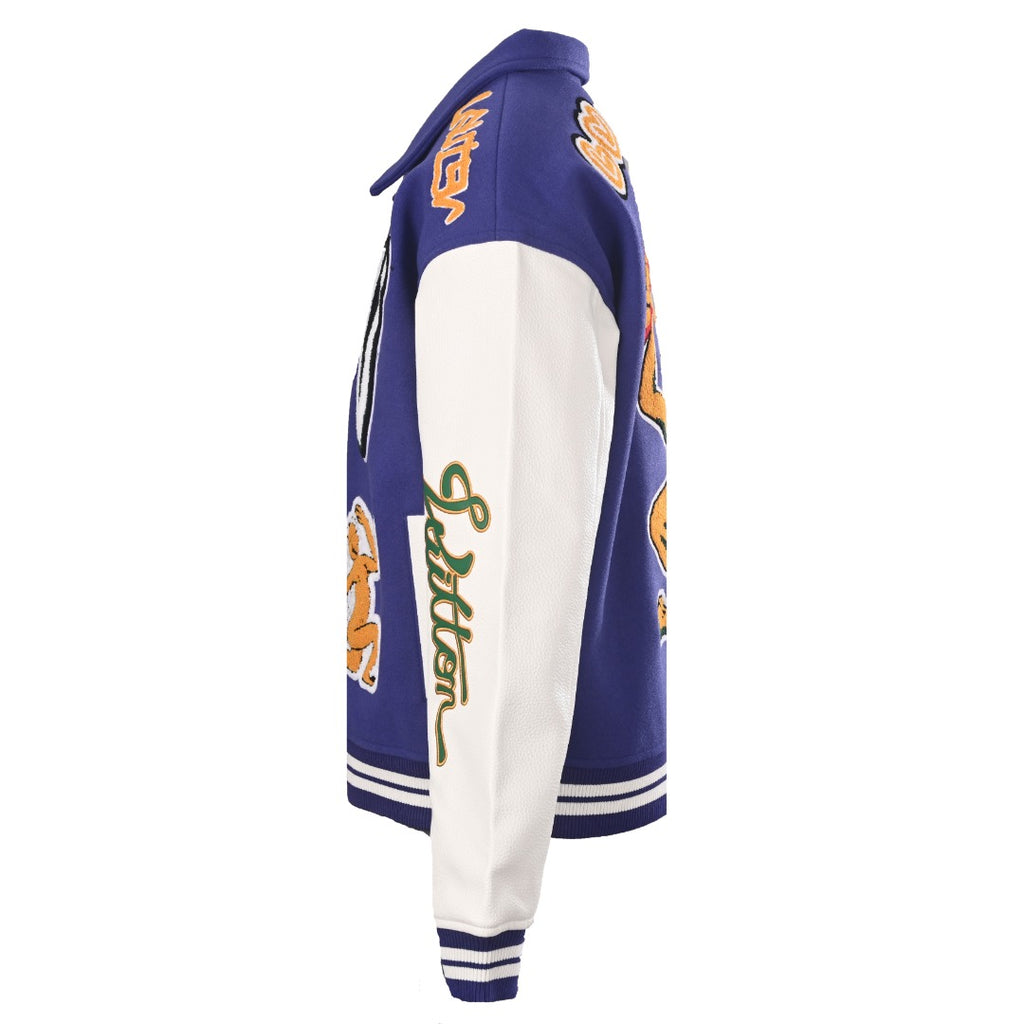 Towel-Embroidered Frog Varsity Jacket product detail view 2