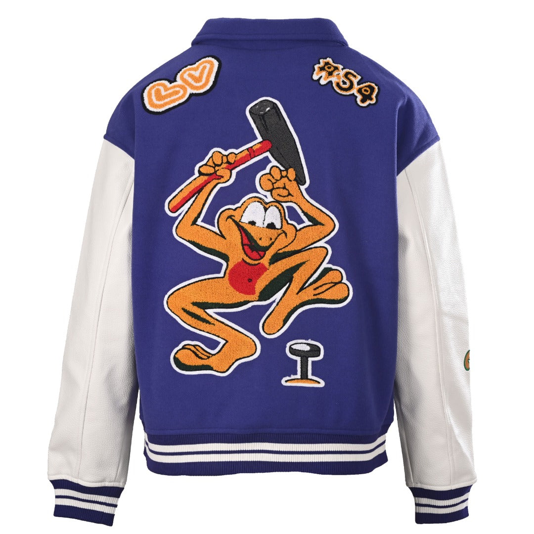 Towel-Embroidered Frog Varsity Jacket product detail view 3