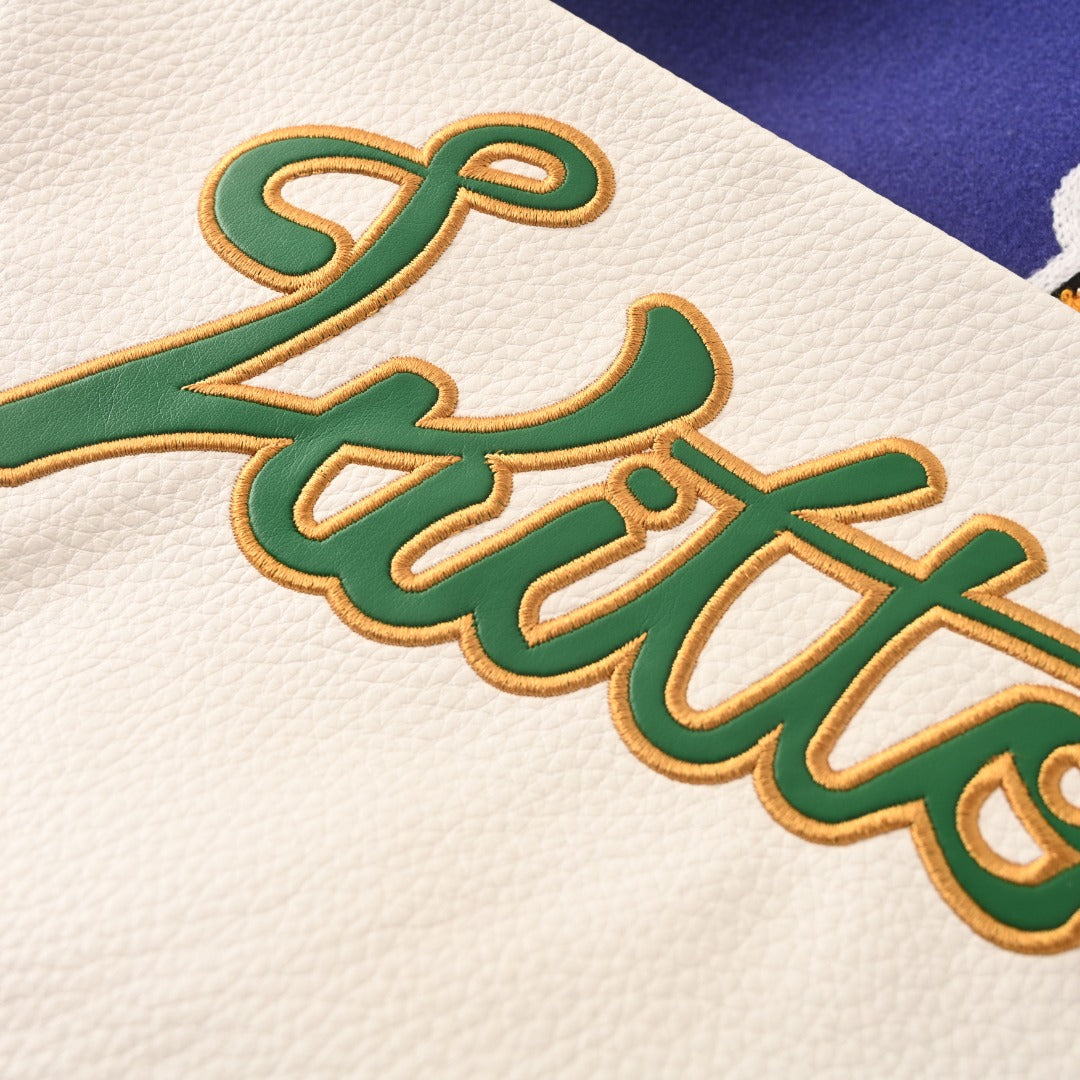 Towel-Embroidered Frog Varsity Jacket product detail view 6