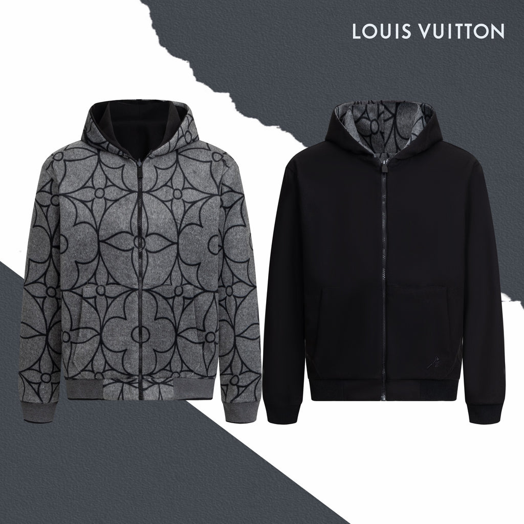 Reversible Jacquard Wool Hoodie product detail view 3