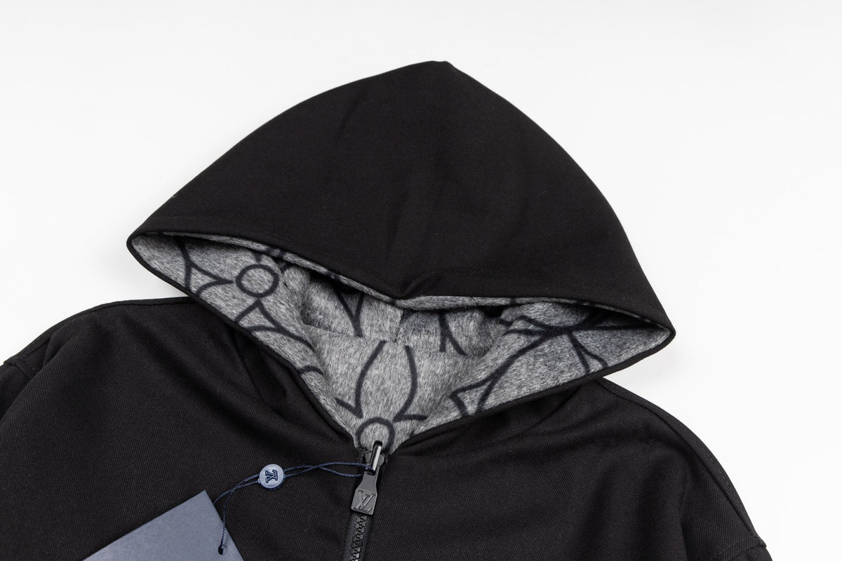 Reversible Jacquard Wool Hoodie product detail view 4