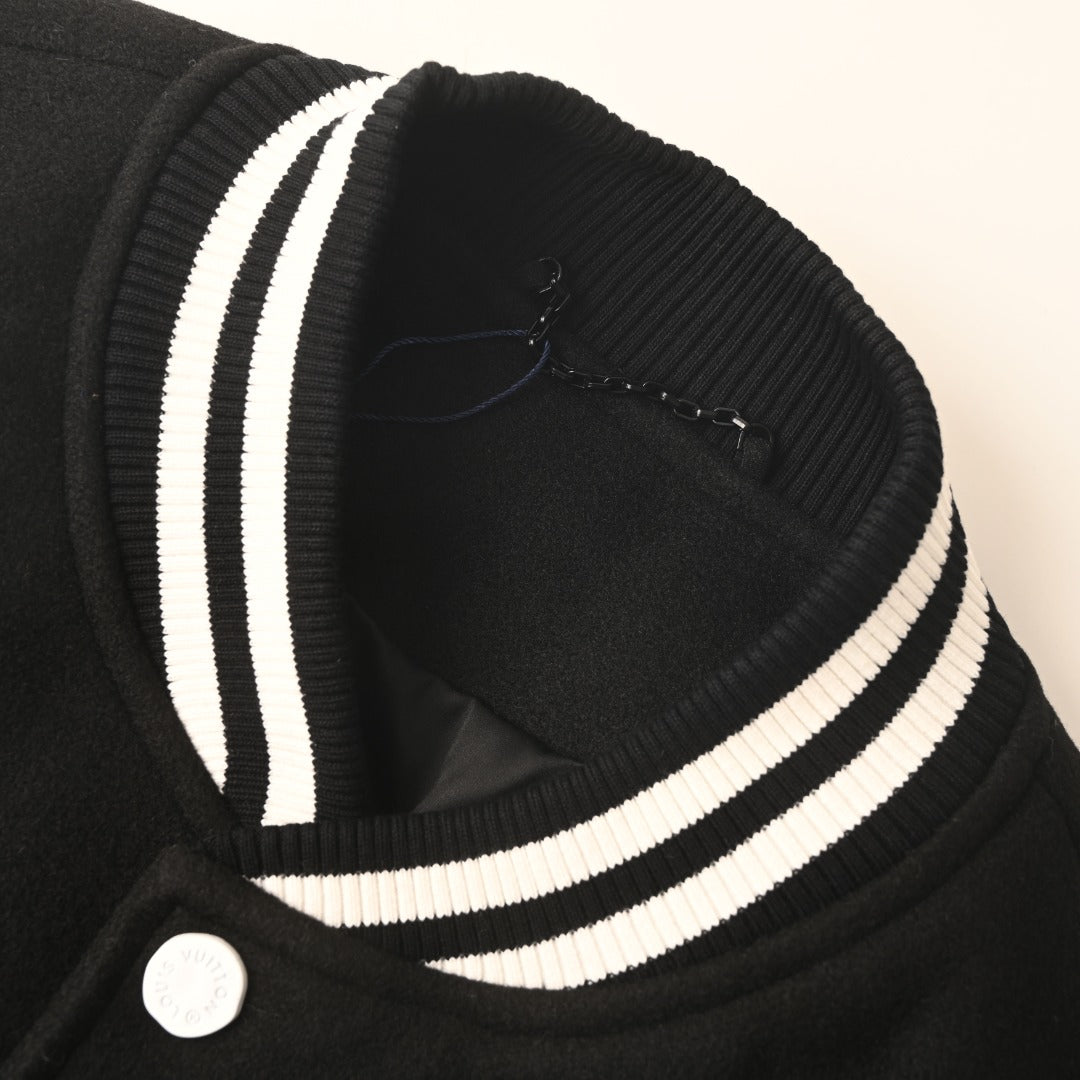 Pearl-Embroidered Varsity Jacket product detail view 4
