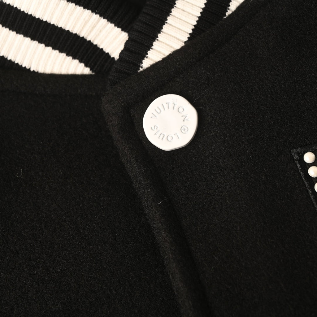 Pearl-Embroidered Varsity Jacket product detail view 6