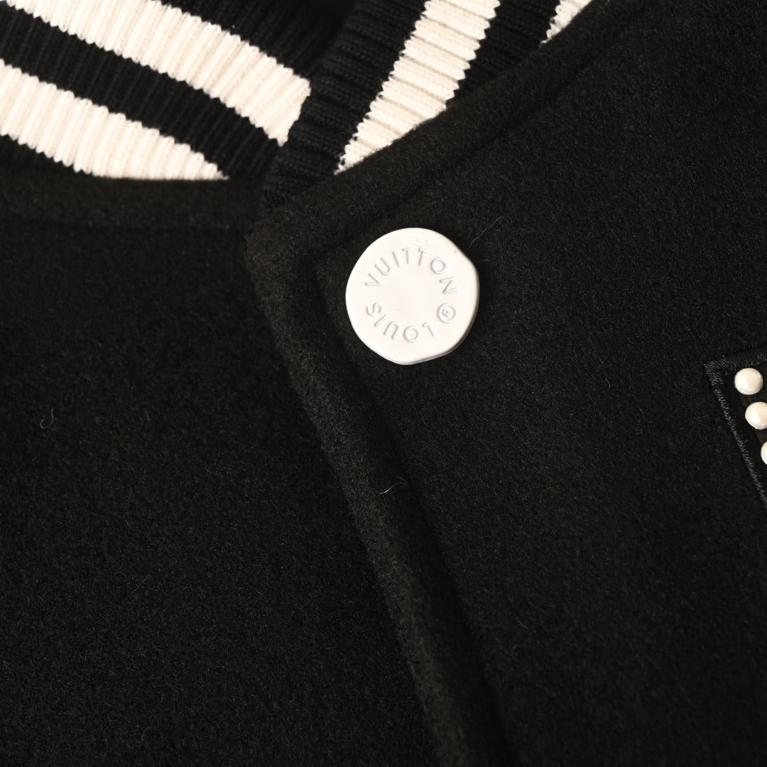 Pearl-Embroidered Varsity Jacket product detail view 6