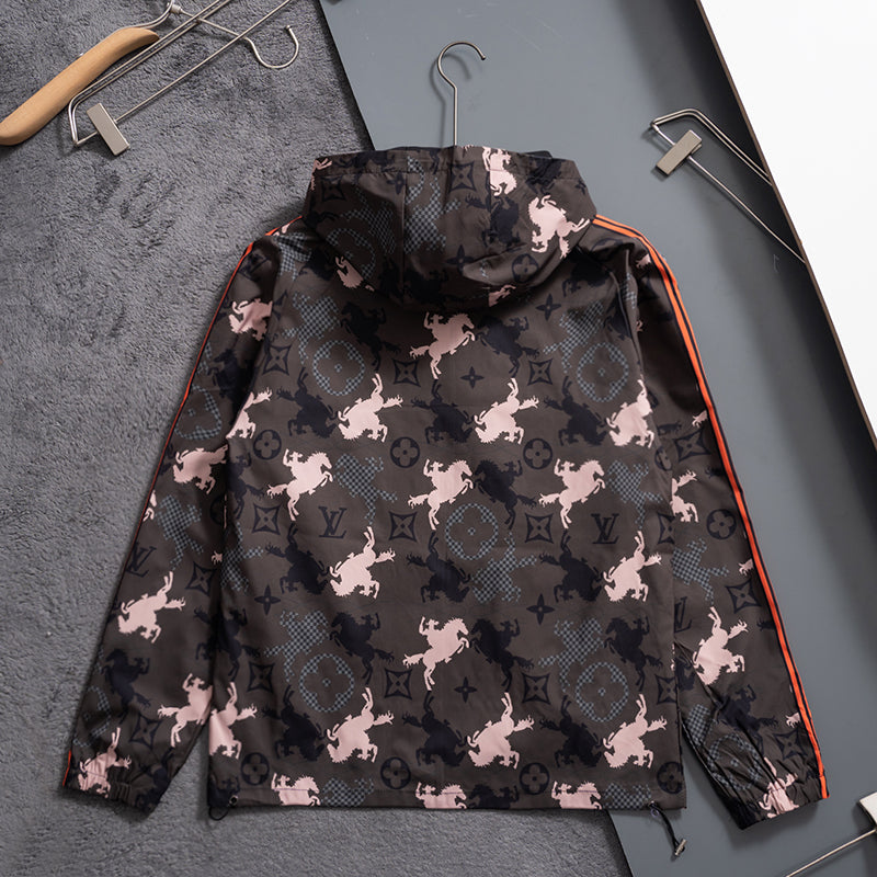 Pink Horse Digital Hooded Windbreaker product detail view 2