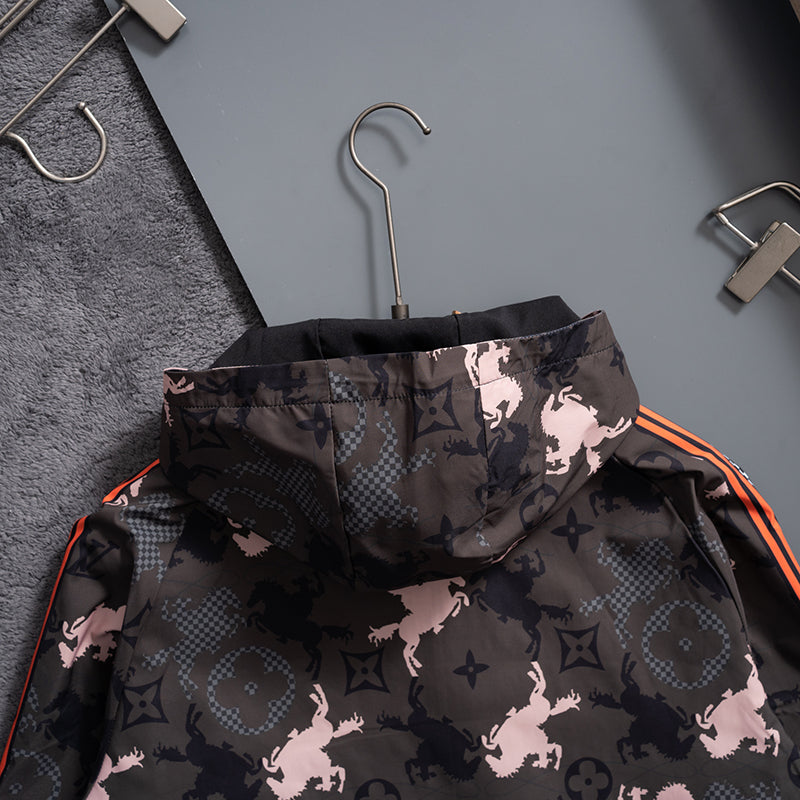 Pink Horse Digital Hooded Windbreaker product detail view 4