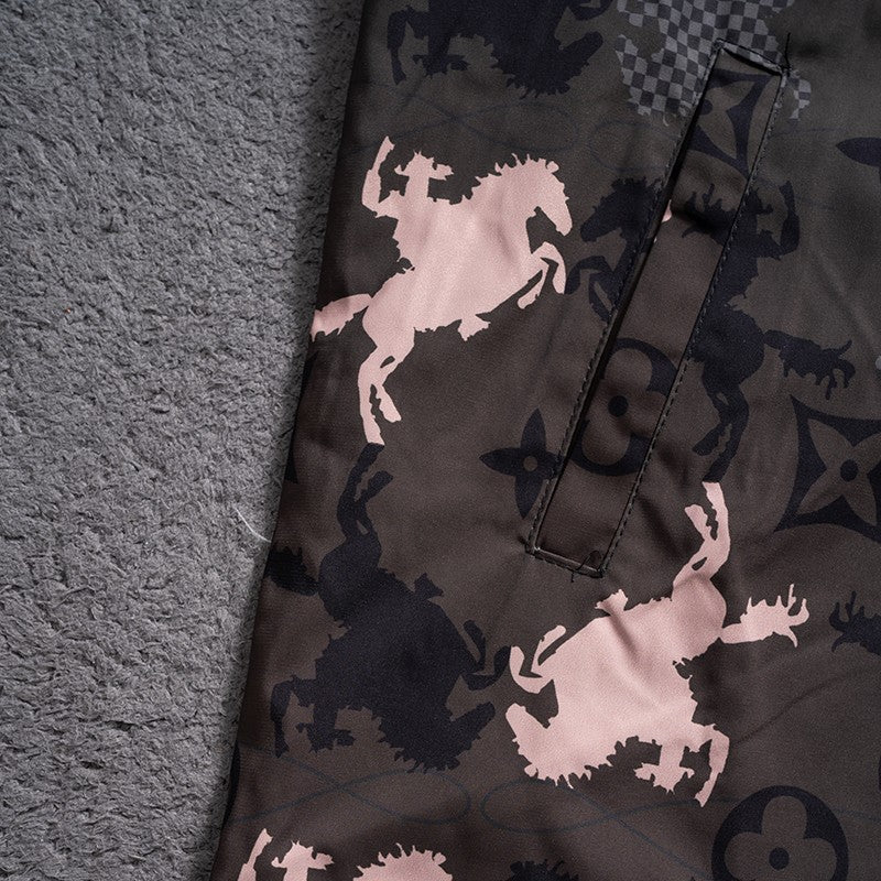 Pink Horse Digital Hooded Windbreaker product detail view 5