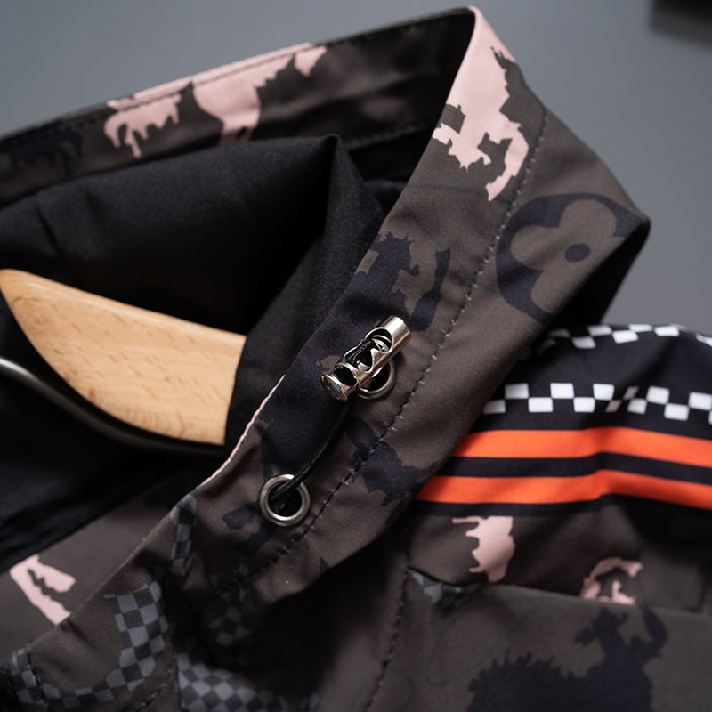 Pink Horse Digital Hooded Windbreaker product detail view 7
