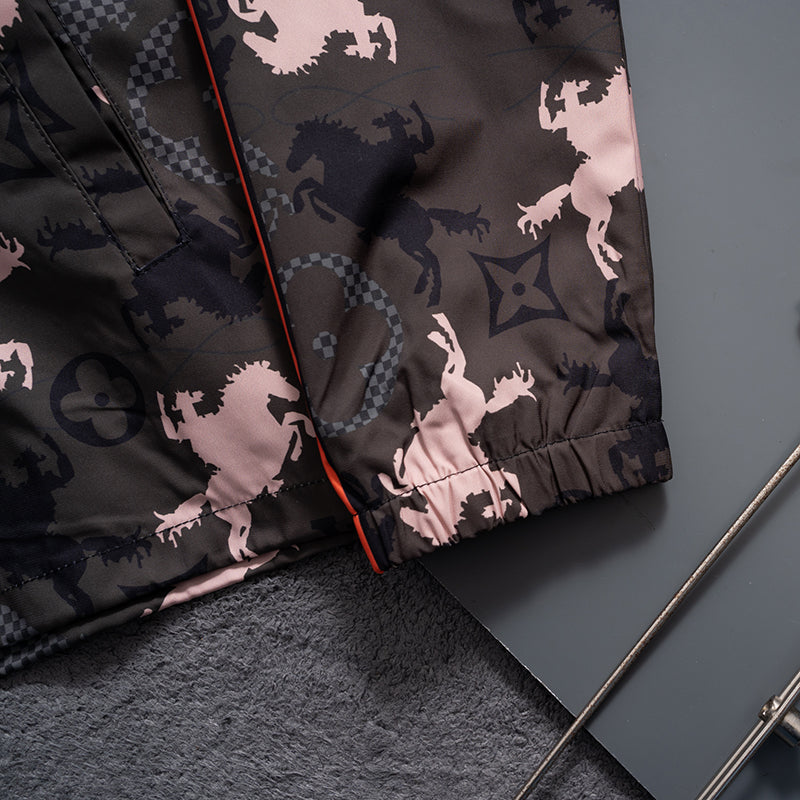 Pink Horse Digital Hooded Windbreaker product detail view 8