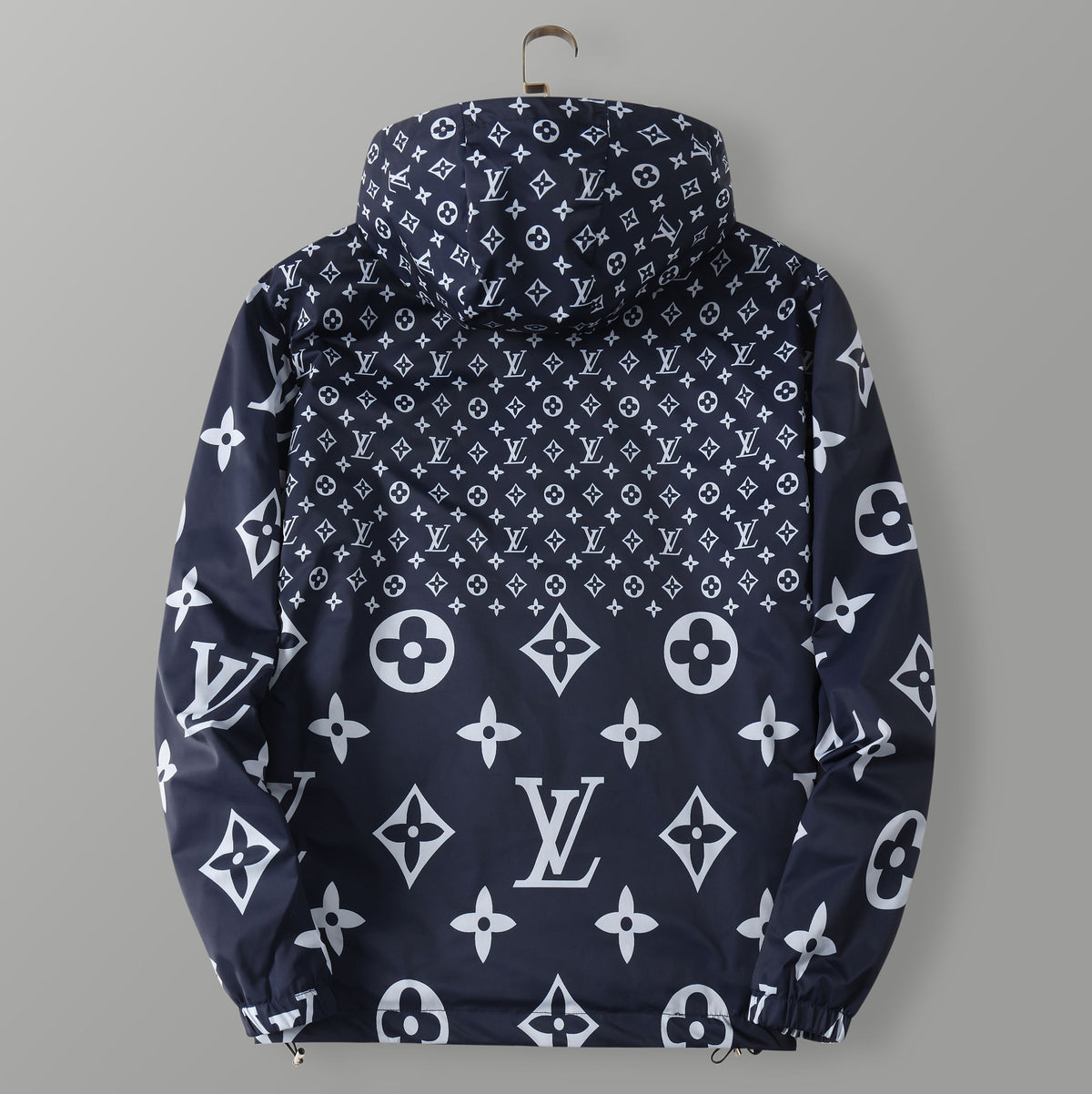 Navy White Monogram Hooded Windbreaker product detail view 2