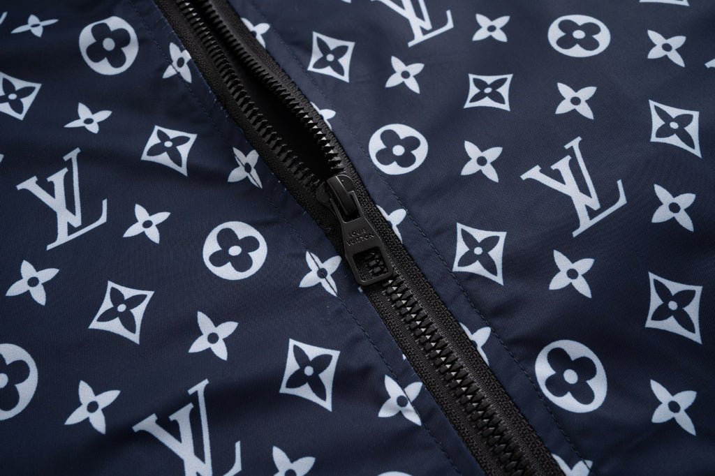 Navy White Monogram Hooded Windbreaker product detail view 4