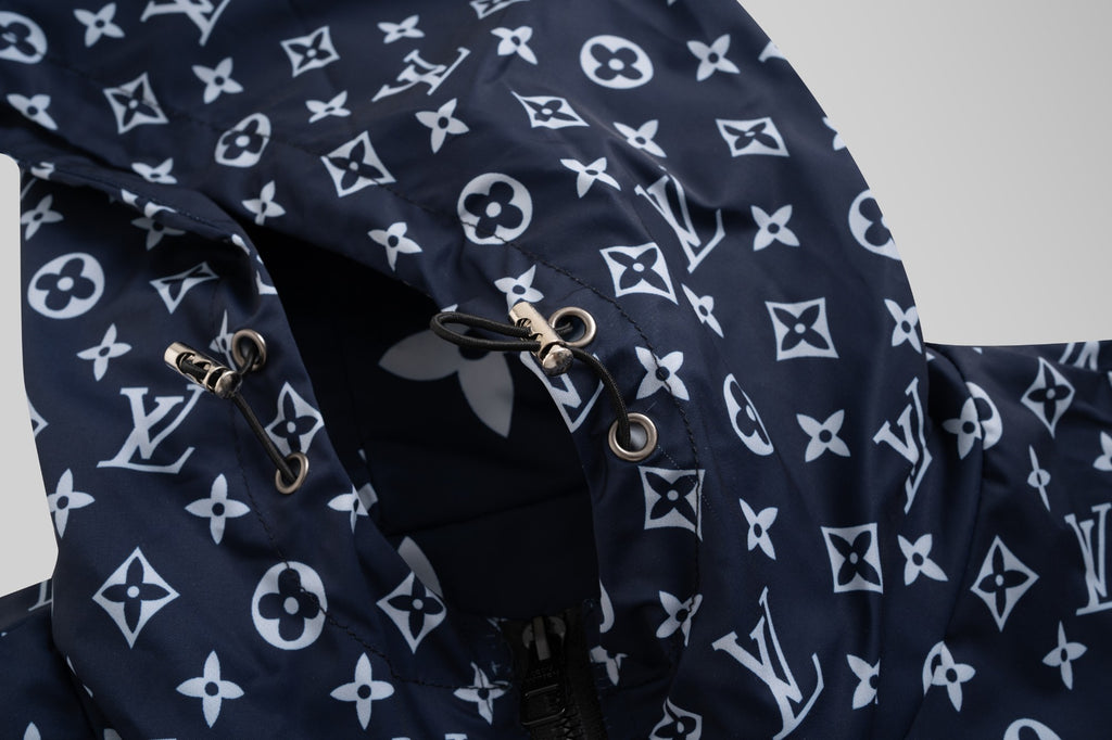 Navy White Monogram Hooded Windbreaker product detail view 5