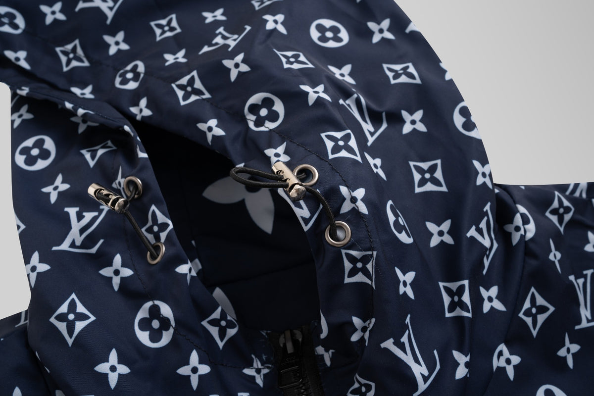 Navy White Monogram Hooded Windbreaker product detail view 5