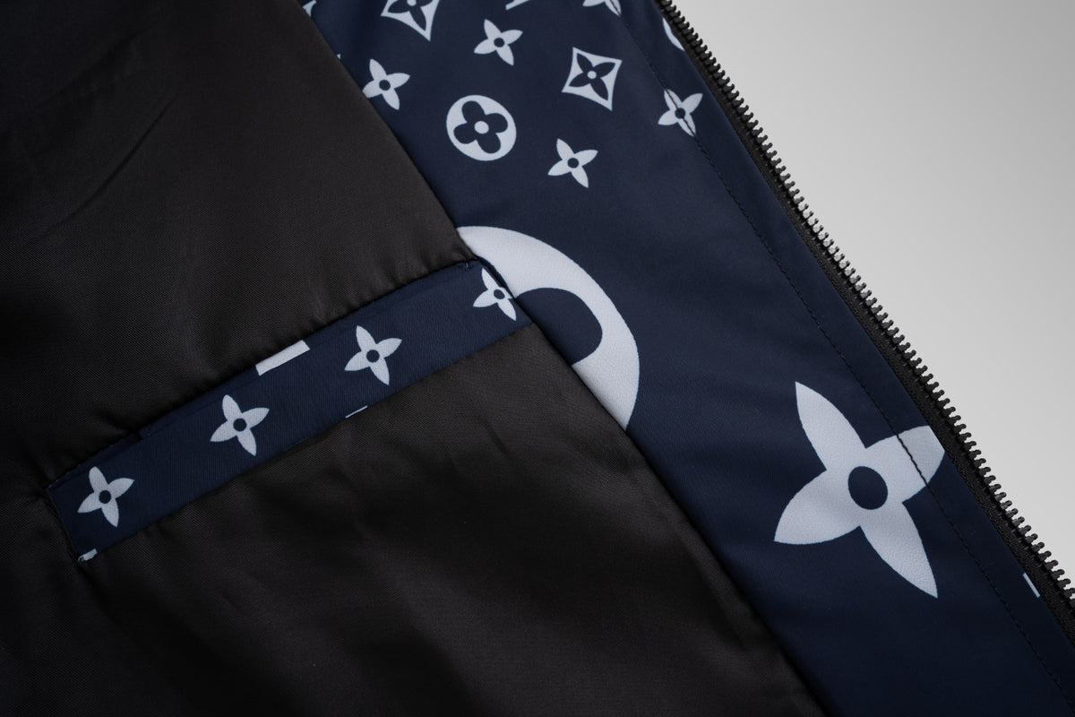 Navy White Monogram Hooded Windbreaker product detail view 6
