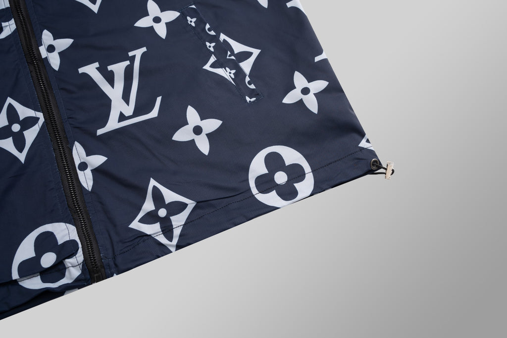 Navy White Monogram Hooded Windbreaker product detail view 7