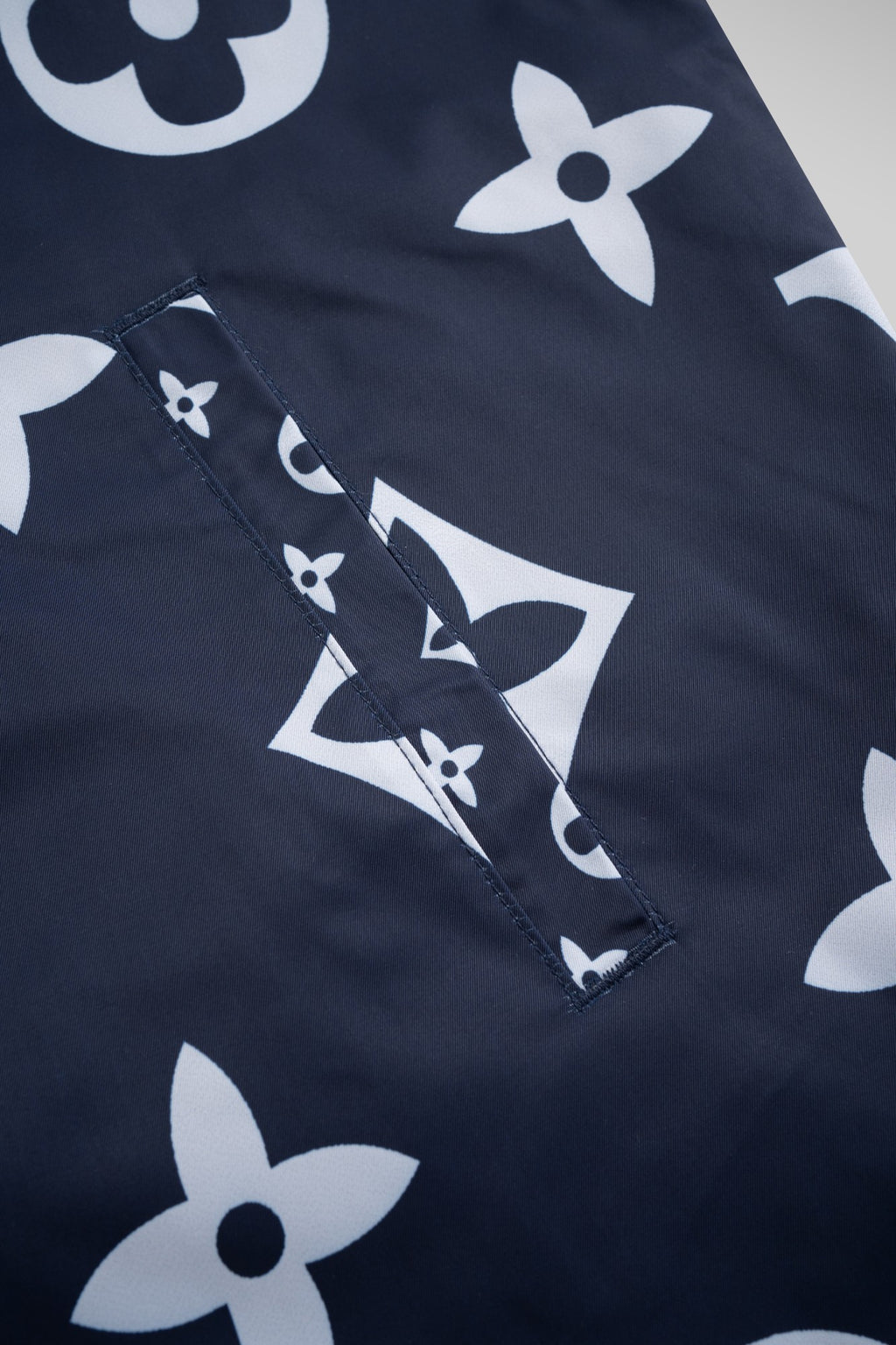 Navy White Monogram Hooded Windbreaker product detail view 8