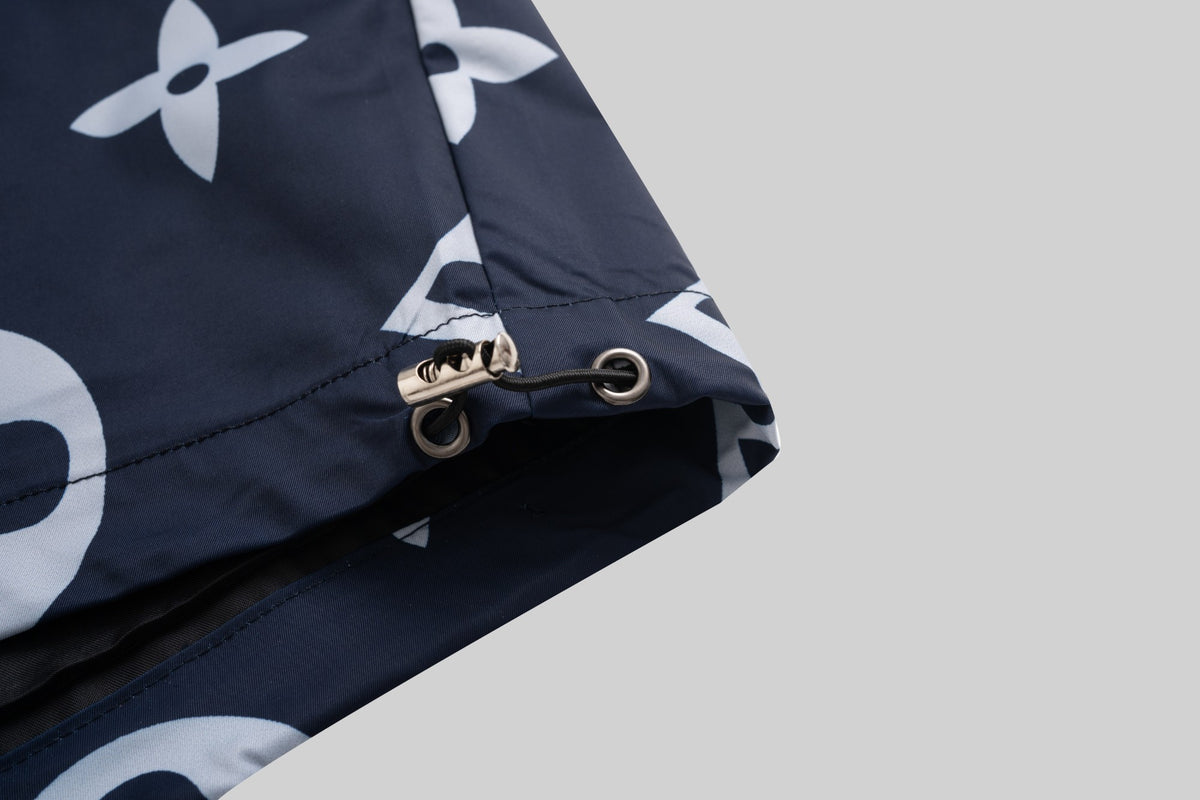 Navy White Monogram Hooded Windbreaker product detail view 9