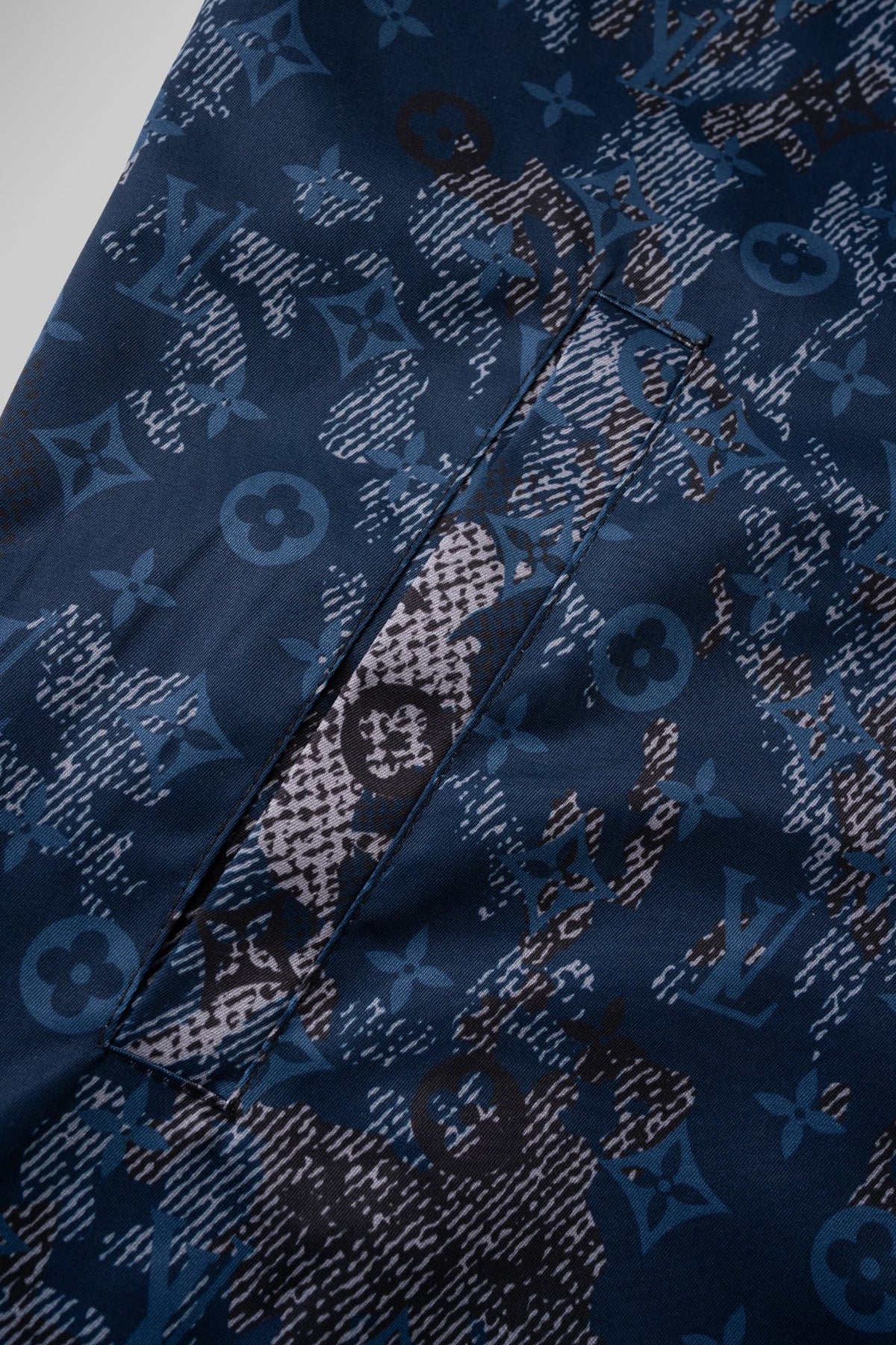 Blue Floral Digital Hooded Windbreaker product detail view 5