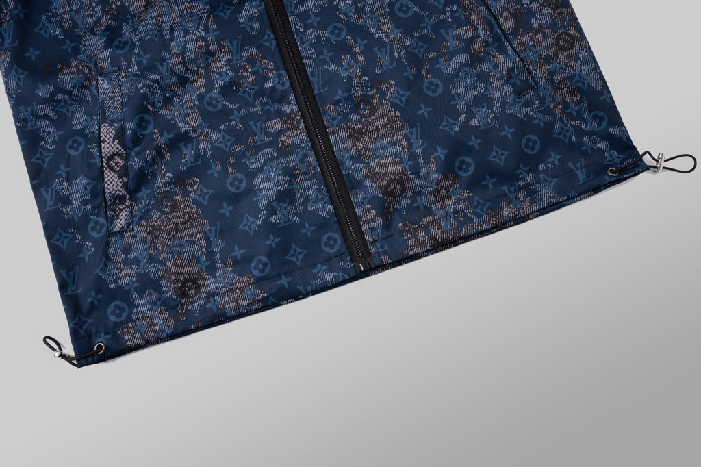 Blue Floral Digital Hooded Windbreaker product detail view 8