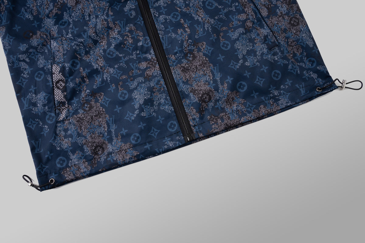 Blue Floral Digital Hooded Windbreaker product detail view 8