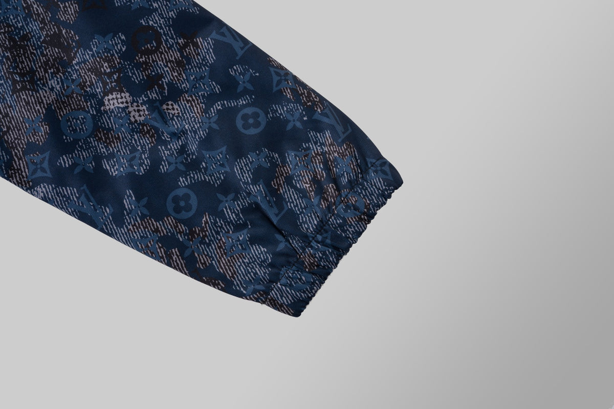 Blue Floral Digital Hooded Windbreaker product detail view 9