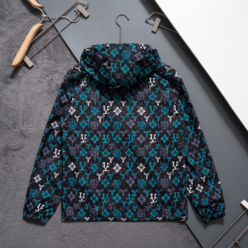 Teal Monogram Hooded Windbreaker product detail view 2