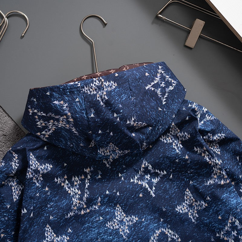 Blue Monogram Hooded Windbreaker product detail view 6