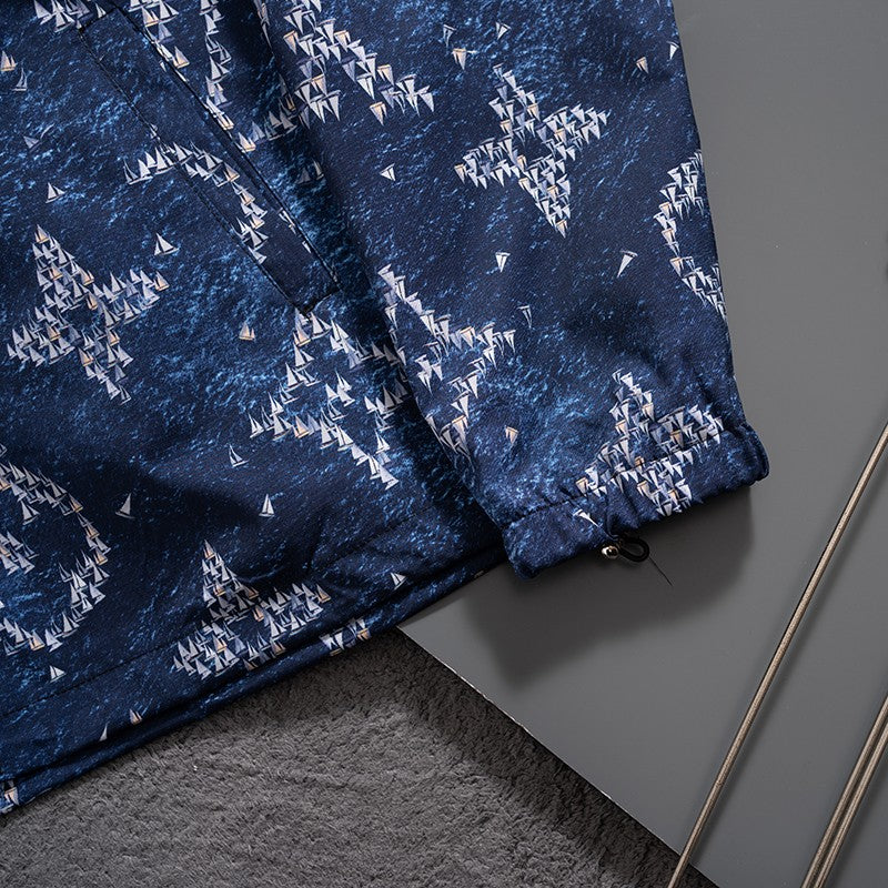Blue Monogram Hooded Windbreaker product detail view 8