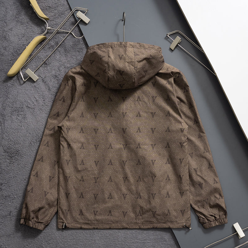 Brown Tonal Monogram Hooded Windbreaker product detail view 2