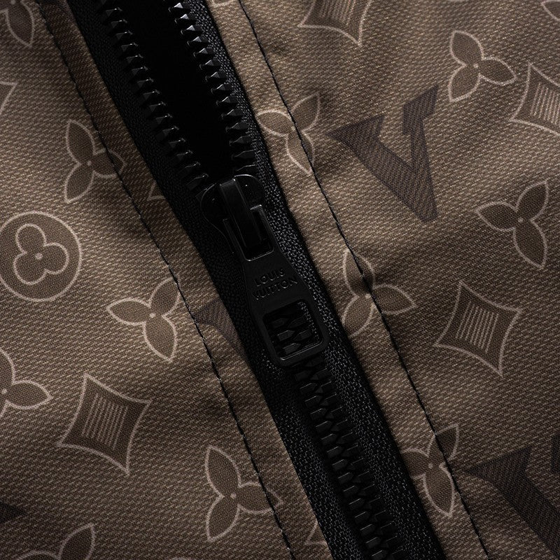 Brown Tonal Monogram Hooded Windbreaker product detail view 4