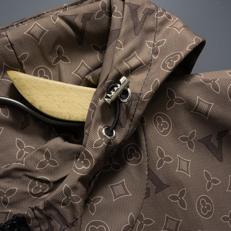 Brown Tonal Monogram Hooded Windbreaker product detail view 5