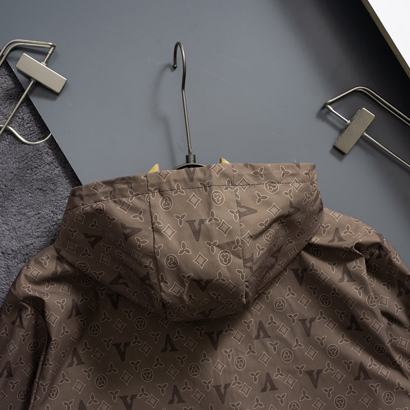 Brown Tonal Monogram Hooded Windbreaker product detail view 6