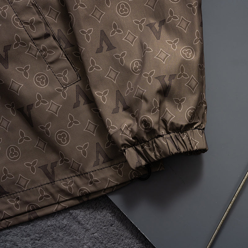 Brown Tonal Monogram Hooded Windbreaker product detail view 7