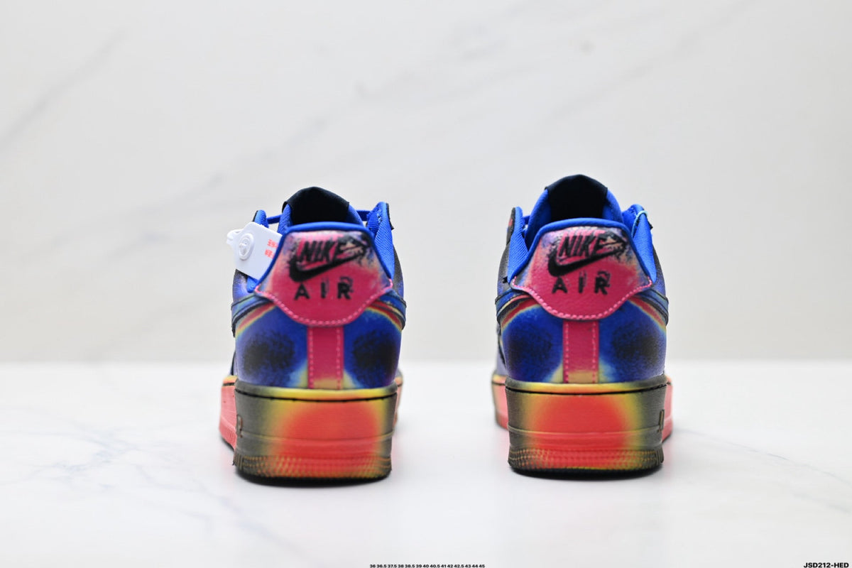 Nike Air Force 1 Low Black Blue Red Multicolor Unisex Sneakers Style 02 detail view 7