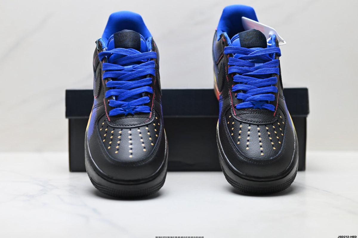 Nike Air Force 1 Low Black Blue Red Multicolor Unisex Sneakers Style 02 detail view 8