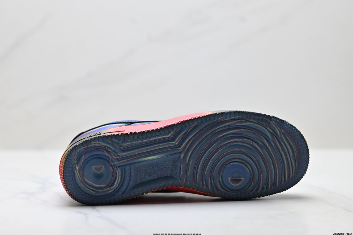 Nike Air Force 1 Low Black Blue Red Multicolor Unisex Sneakers Style 02 detail view 9