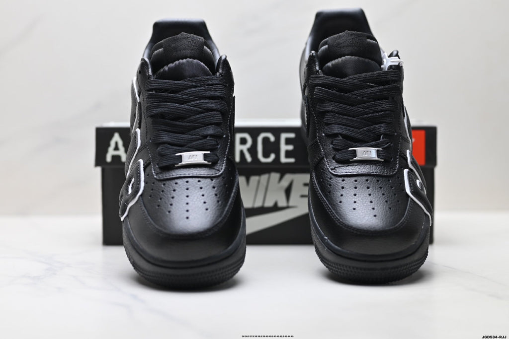 Nike Air Force 1 Low Black Outline Graphic Unisex Sneakers Style 20 detail view 8