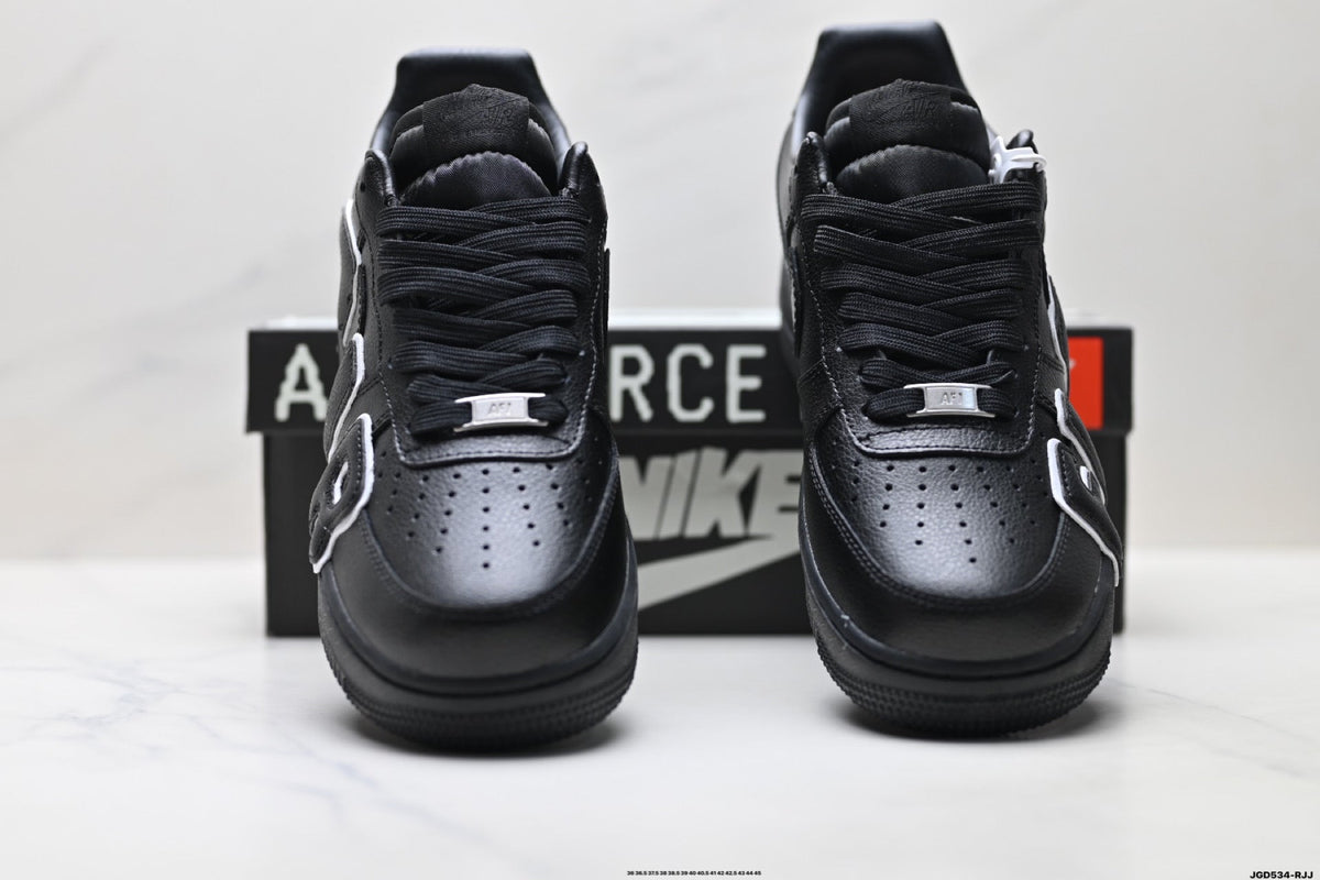 Nike Air Force 1 Low Black Outline Graphic Unisex Sneakers Style 20 detail view 8