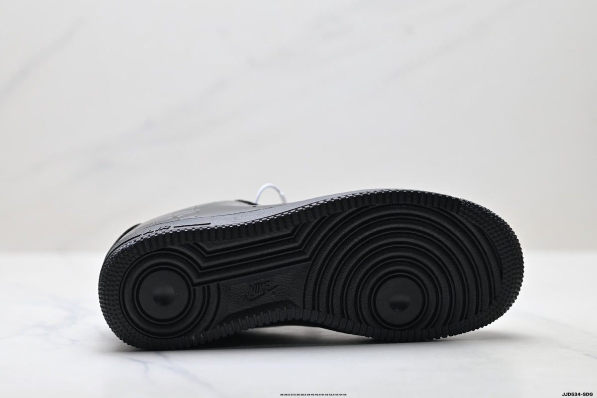 Nike Air Force 1 Low Black Patent Tonal Unisex Sneakers Style 04 detail view 9