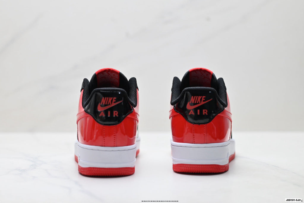 Nike Air Force 1 Low Black Red White Unisex Sneakers Style 01 detail view 7