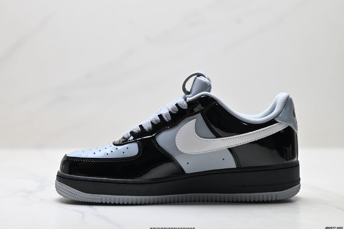 Nike Air Force 1 Low Black White Gray Unisex Sneakers Style 25 detail view 4