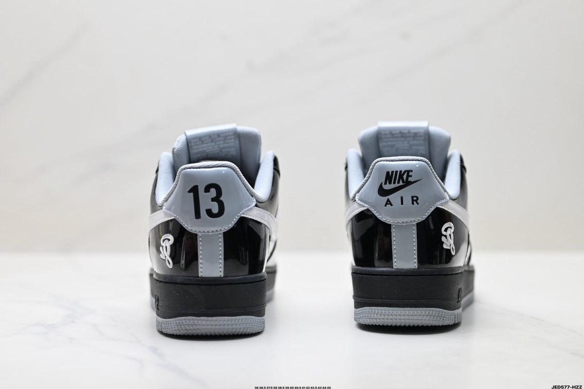 Nike Air Force 1 Low Black White Gray Unisex Sneakers Style 25 detail view 7