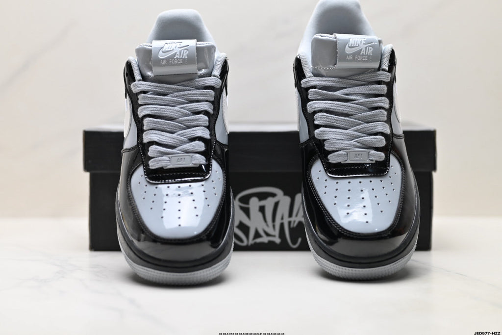 Nike Air Force 1 Low Black White Gray Unisex Sneakers Style 25 detail view 8