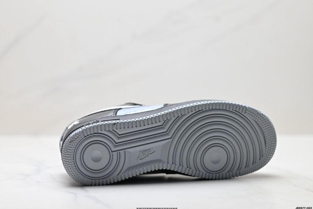 Nike Air Force 1 Low Black White Gray Unisex Sneakers Style 25 detail view 9