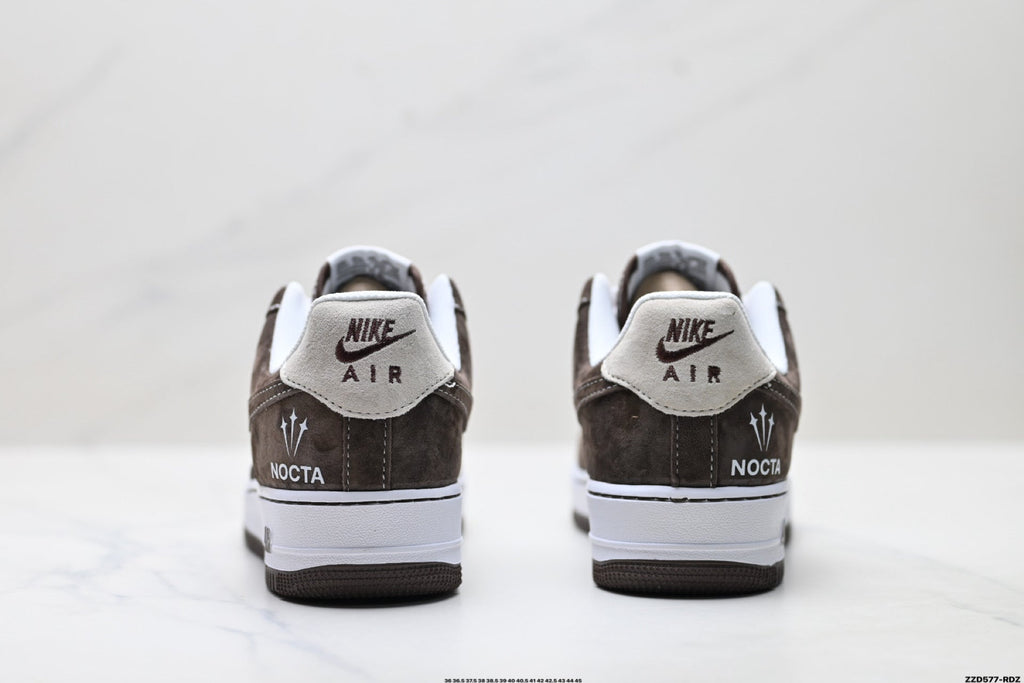 Nike Air Force 1 Low Brown White Unisex Sneakers Style 07 detail view 7