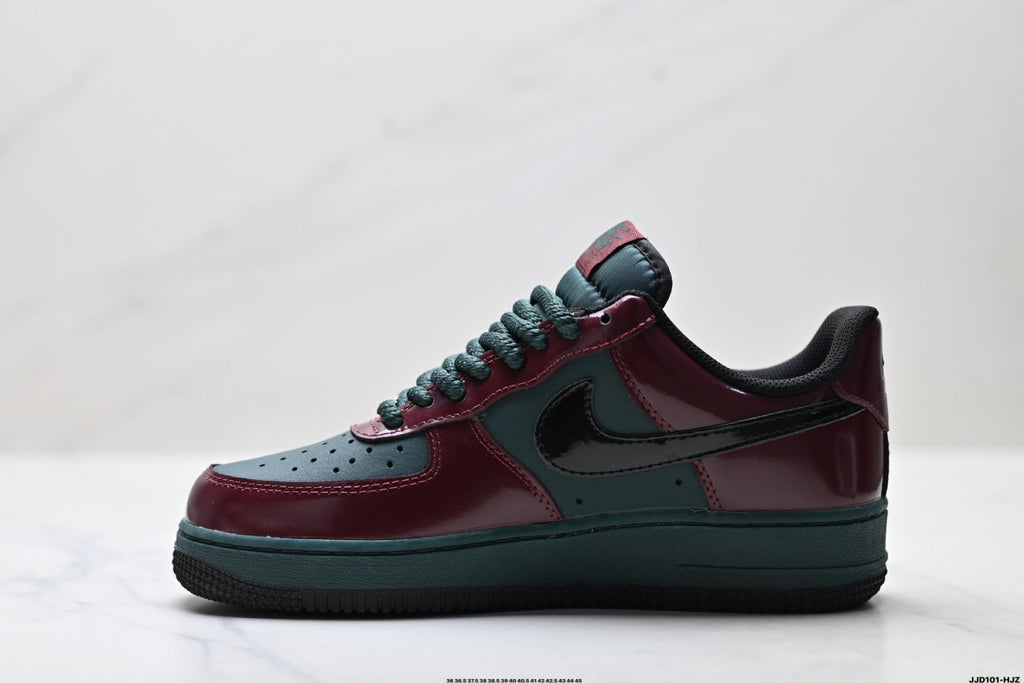 Nike Air Force 1 Low Burgundy Teal Black Unisex Sneakers Style 16 detail view 4