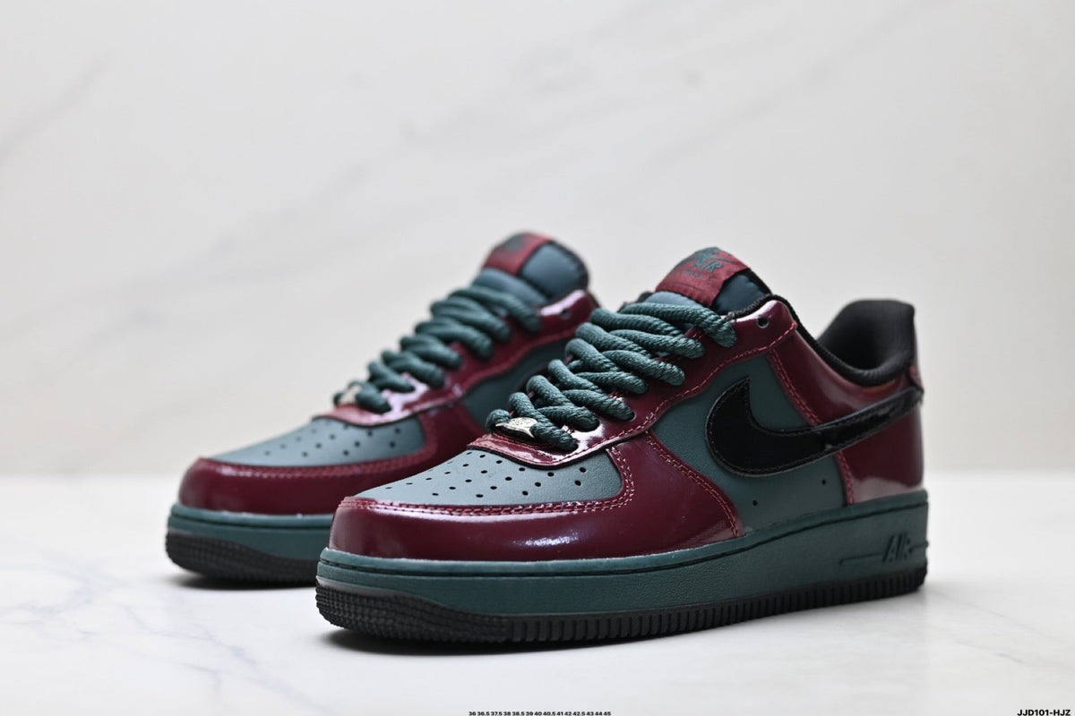 Nike Air Force 1 Low Burgundy Teal Black Unisex Sneakers Style 16 detail view 5