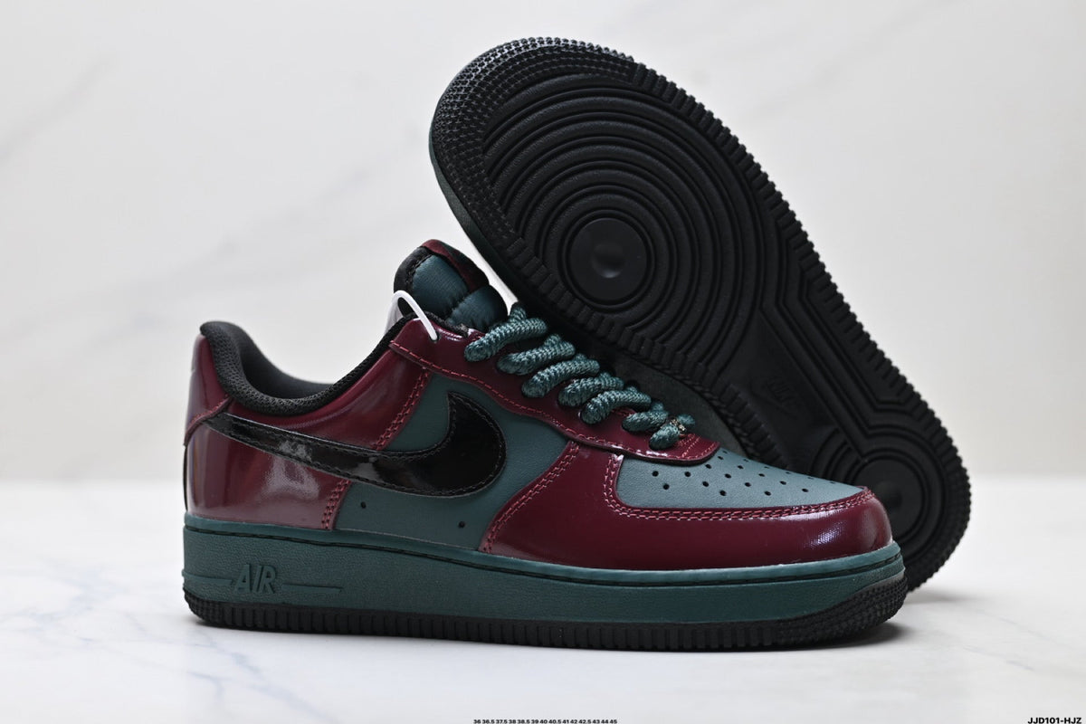 Nike Air Force 1 Low Burgundy Teal Black Unisex Sneakers Style 16 detail view 6