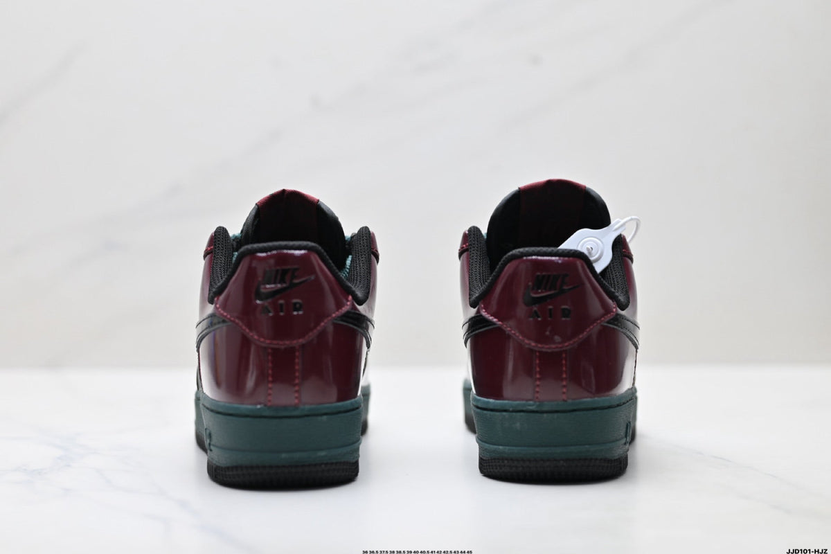 Nike Air Force 1 Low Burgundy Teal Black Unisex Sneakers Style 16 detail view 7