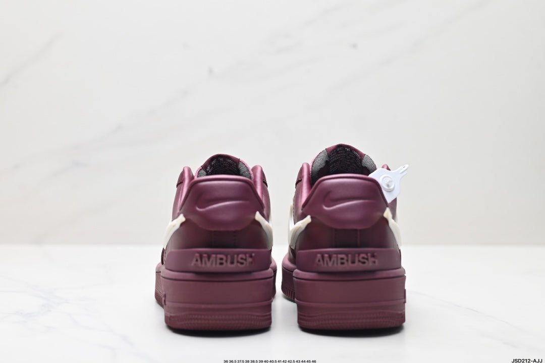 Nike Air Force 1 Low Burgundy White Unisex Sneakers Style 11 detail view 7